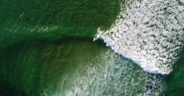 Vista Aérea Surfista Numa Onda Praia Guincho Cascais Portugal — Vídeo de Stock