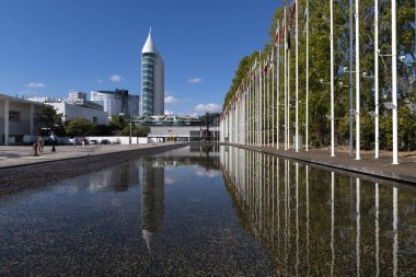 Lisbon, Portekiz - 23 Haziran 2018: Görünümünü Park of Nations (Parque das Nacoes) şehir Lizbon, Portekiz.