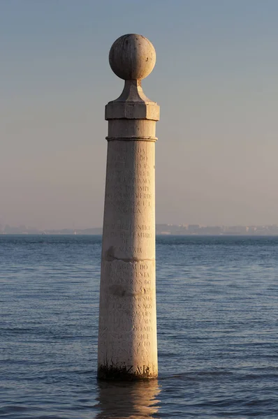 Détail Une Des Colonnes Cais Das Colunas Tage Dans Ville — Photo