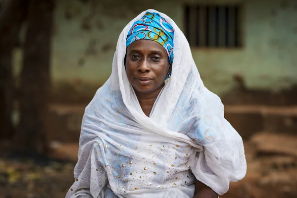 Бисау Республика Гвинея Бисау Февраля 2018 Года Портрет Женщины Традиционном — стоковое фото