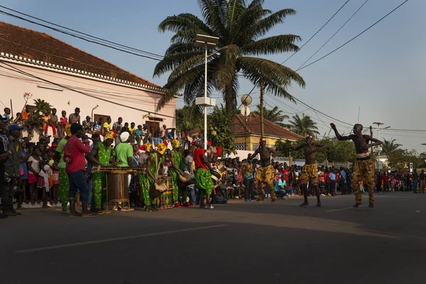 Bissau Republika Guinea Bissau Února 2018 Skupina Chlapců Během Slavnosti — Stock fotografie