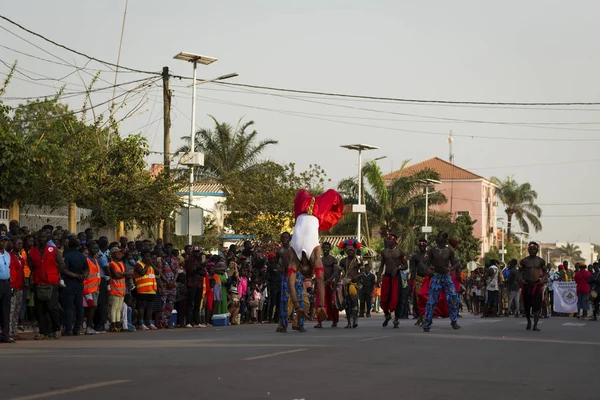 Bissau Republika Gwinei Bissau Lutego 2018 Grupa Chłopców Podczas Obchodów — Zdjęcie stockowe