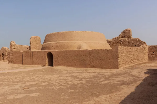 Detalhe Edifício Nas Ruínas Gaochang Perto Cidade Turpan Xinjiang China — Fotografia de Stock