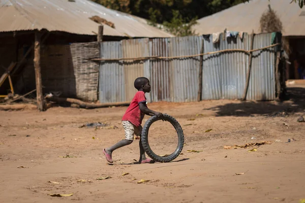 Region Gabu Republik Guinea Bissau Februar 2018 Junge Spielt Mit — Stockfoto