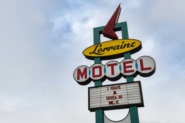 Memphis Tennessee Junio 2014 Cartel Del Motel Lorraine Museo Nacional — Foto de Stock