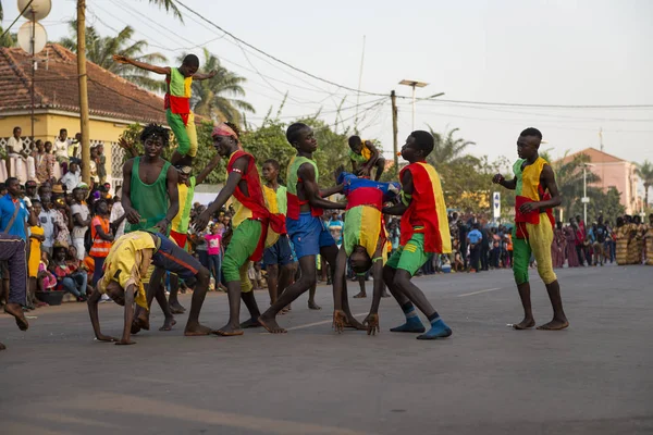 Bissau Republika Gwinei Bissau Lutego 2018 Grupa Chłopców Podczas Obchodów — Zdjęcie stockowe