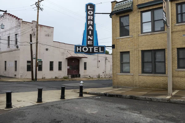 Memphis Tennessee Junio 2014 Cartel Del Motel Lorraine Museo Nacional — Foto de Stock