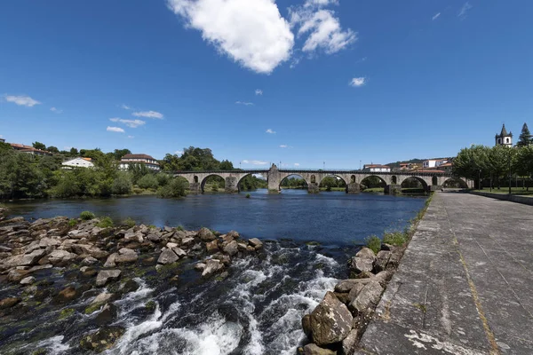 Lima Nehri Eski Köprü Ile Portekiz Minho Bölgesi Ponte Barca — Stok fotoğraf