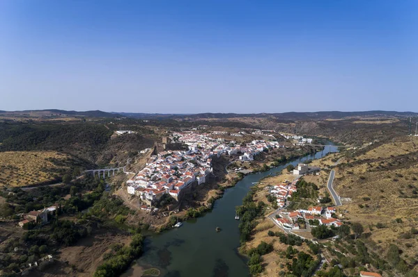 Alentejo Portekiz Deki Güzel Mertola Köyünün Havadan Görünümü Portekiz Portekiz — Stok fotoğraf