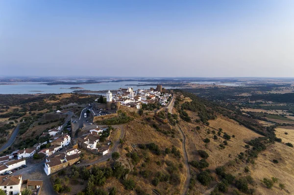 Flygbild Över Den Vackra Historiska Byn Monsaraz Alentejo Portugal Koncept — Stockfoto