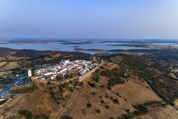 Alentejo Portekiz Deki Güzel Tarihi Monsaraz Köyünün Havadan Görünümü Portekiz — Stok fotoğraf