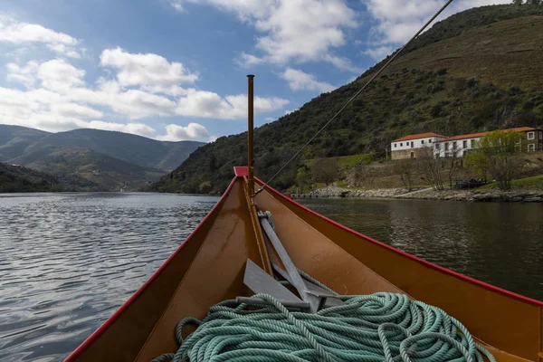 Scenic View Douro River Douro Valley Rabelo Boat Portugal Concept — Stock Photo, Image