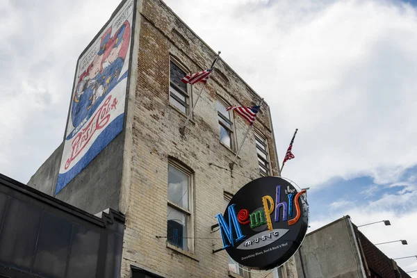 Memphis Tennessee Agosto 2014 Detalle Edificio Letreros Beale Street Ciudad — Foto de Stock