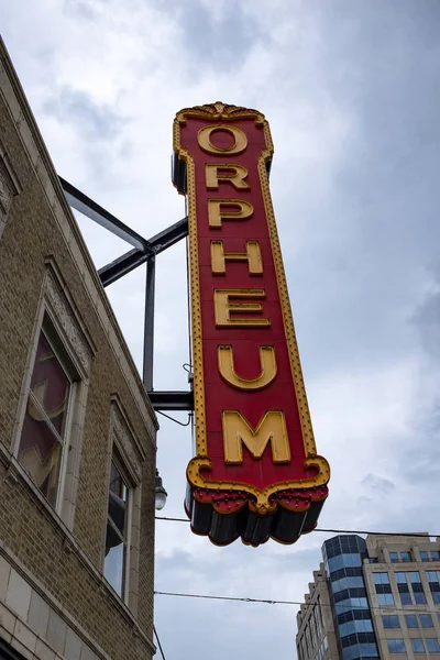 Memphis Tennessee Junio 2014 Cartel Del Teatro Orpheum Ciudad Memphis — Foto de Stock