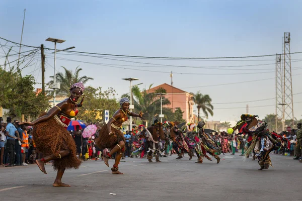 Bissau Guinea Bissau Února 2018 Nádherné Dívky Které Době Karnevalových — Stock fotografie