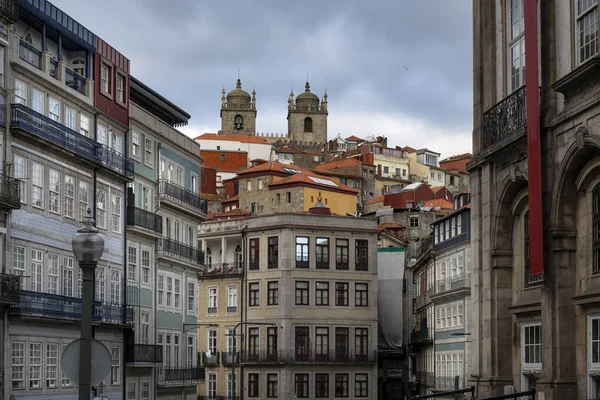 Uitzicht Baixa Buurt Met Van Porto Achtergrond Stad Porto Portugal — Stockfoto
