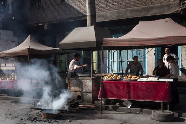 Kashgar Xinjiang China August 2012 Food Stall Street Market City — 图库照片