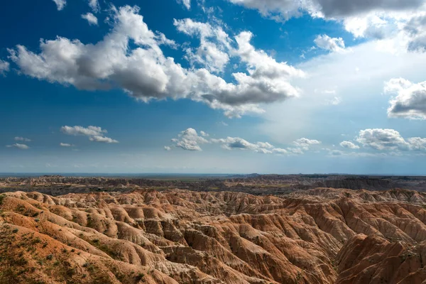 Vistas Panorámicas Las Formaciones Rocosas Erosionadas Parque Nacional Badlands Dakota — Foto de Stock