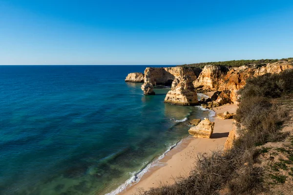 View Scenic Marinha Beach Praia Marinha Algarve Region Portugal Concept — Stock Photo, Image