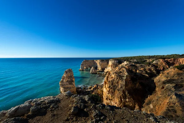 View Scenic Marinha Beach Praia Marinha Top Cliffs Algarve Region — Stock Photo, Image