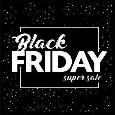 Basit, trendy tarzı siyah Cuma afiş