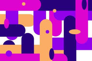 Soyut Geometrik Renkli Eğri Şekil Arkaplanının İllüstrasyonu. Dijital sanat, duvar kağıdı ve modern grafikler için mükemmel..