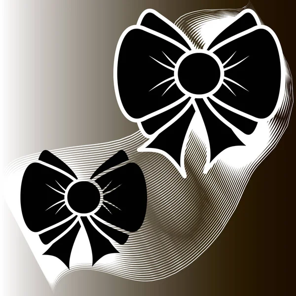Deux Noeuds Noirs Pour Décoration Illustration Vectorielle — Image vectorielle