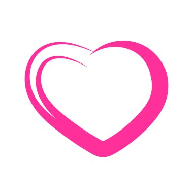 Beyaz bir arka plan üzerinde kırmızı bir fırça ile çizilmiş kalp. Çok güzel ve tatlı.