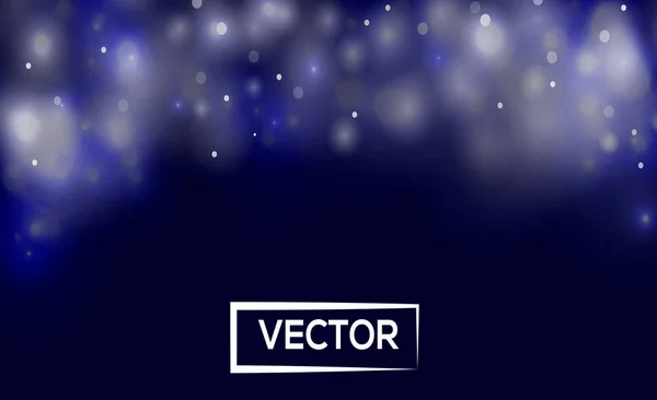 Fondo Vector Azul Sembrando Estrellas Sobre Fondo Bokeh — Vector de stock