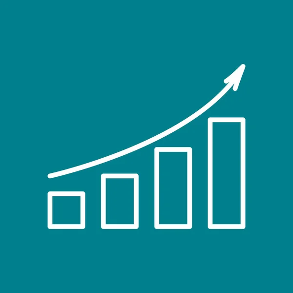 Linjediagram Med Pil Upp Vektorillustration — Stock vektor