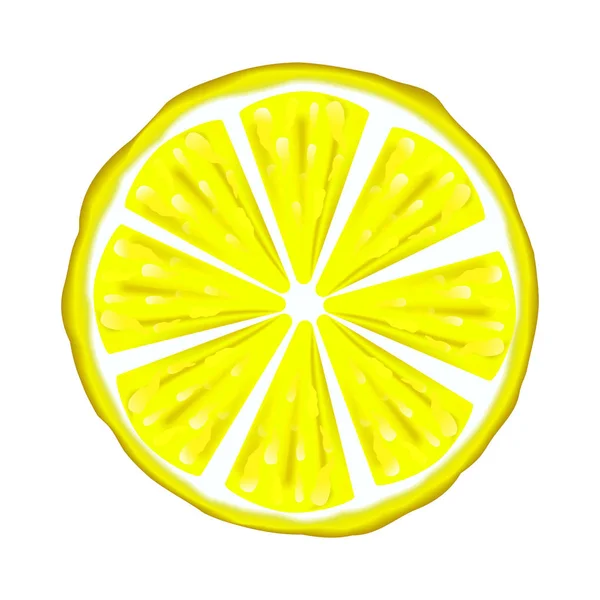 White Background Juicy Citrus Yellow Lemon Vector Illustration — Stock Vector