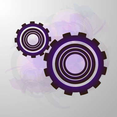 İki vites farklı boyutlarda üzerinde gradyan ile arka plan bulanık. Vektör grafikleri