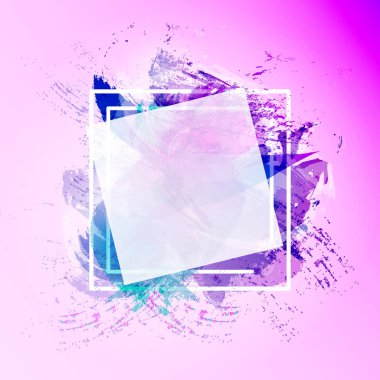 Pembe suluboya fırça darbeleriyle. İçin gerekli metin düzeni çerçevesinin ortasında. Vektör çizim.