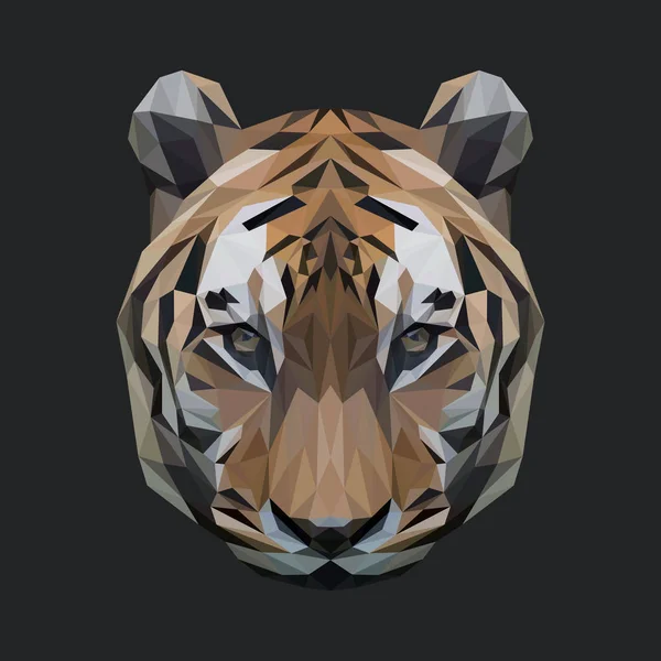 Tigre diseño de poli baja . — Vector de stock