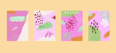 Poster düz geometrik desenli. Serin renkli arka planlar. Afiş, posterlerini açmaları, posterler, el ilanları için geçerli. 