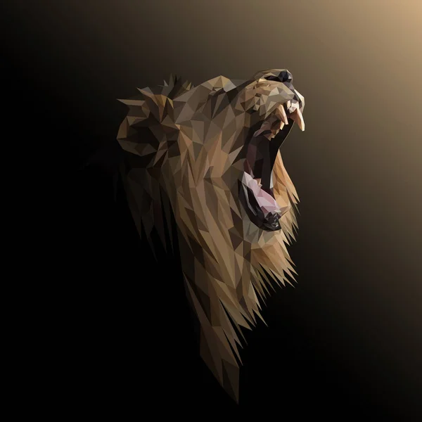 Lion låg poly design. — Stockfoto