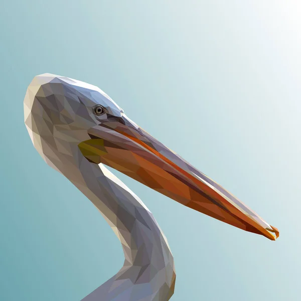 Біла пеліканова тварина з низьким полімерним дизайном . — стокове фото