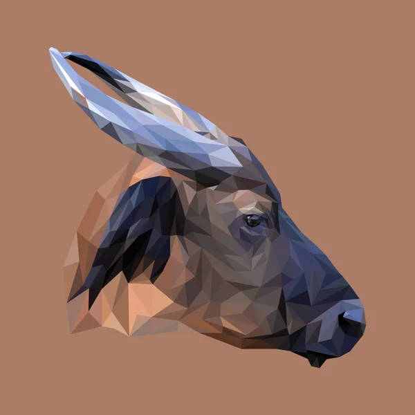 Wild cow low poly design. — Stock Photo, Image