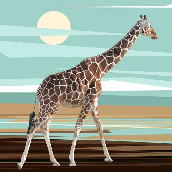 Žirafa s nízkým poly design. — Stock fotografie