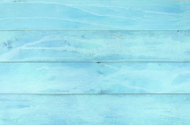 Açık mavi eski ahşap arka plan tablo, üst görünüm. Rustik ahşap duvar dokusu. Eski boyalı ahşap desen ile yüzey