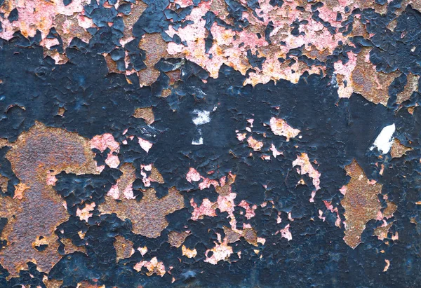Antiguo metal de acero pintado con pintura pelada y fondo de textura oxidada —  Fotos de Stock