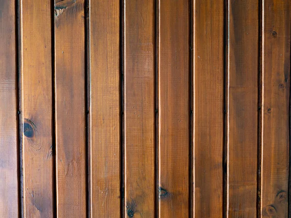 Dark varnished wooden planks wall texture. Rustic background — Stock Photo, Image