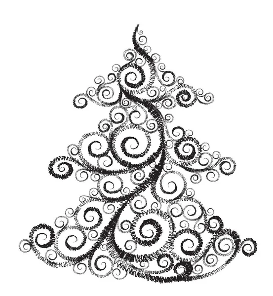 Árbol Navidad Dibujo Abstracto Del Vector — Vector de stock