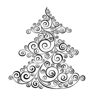 Noel ağacı. Vektör soyut çizim