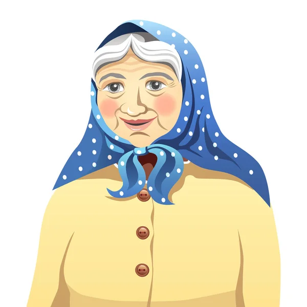 Babička Stará Žena Šálu — Stockový vektor