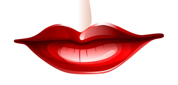 Lábios Cor Vermelha Desenho Vetorial — Vetor de Stock