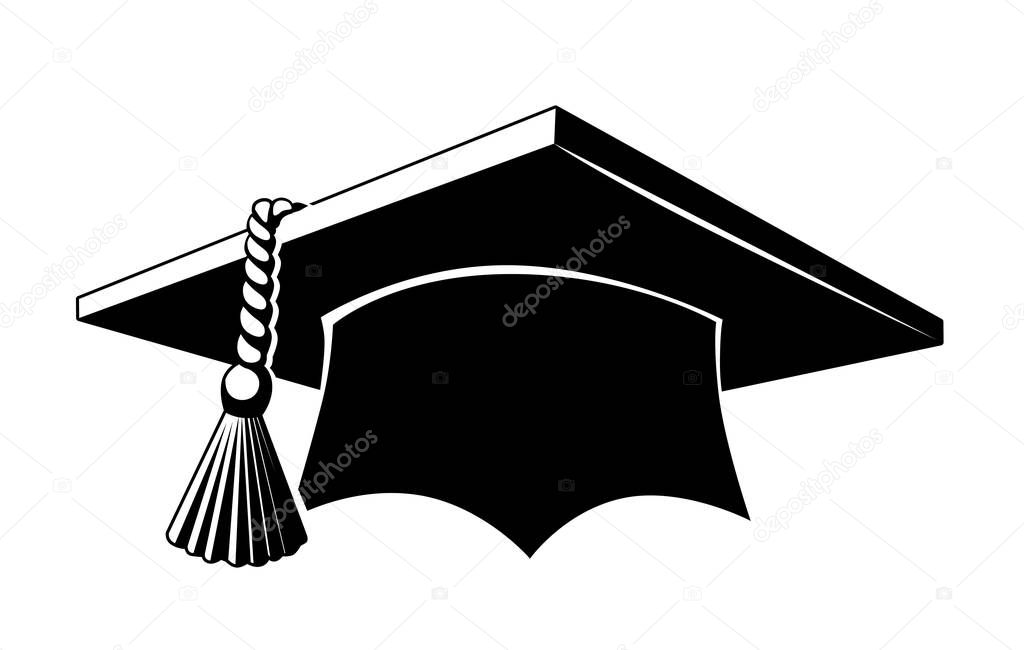 Square academic cap. Vector drawing.