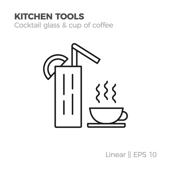 Icono lineal de utensilios de cocina — Vector de stock