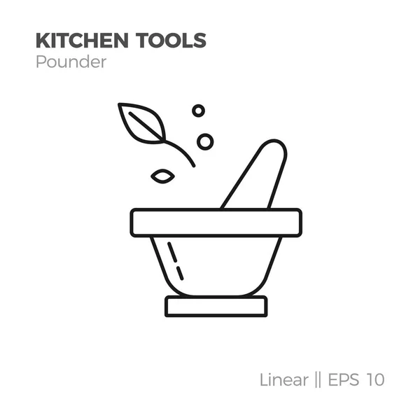 Icono lineal de utensilios de cocina — Vector de stock