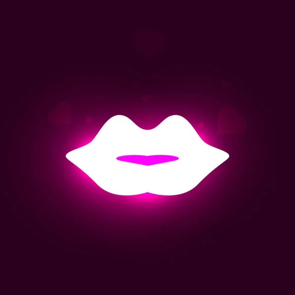 Neón labios vector Ilustraciones De Stock Sin Royalties Gratis